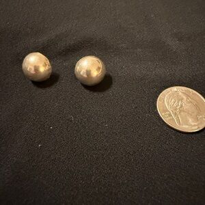 Elegant Silver Half-Ball Stud Earrings